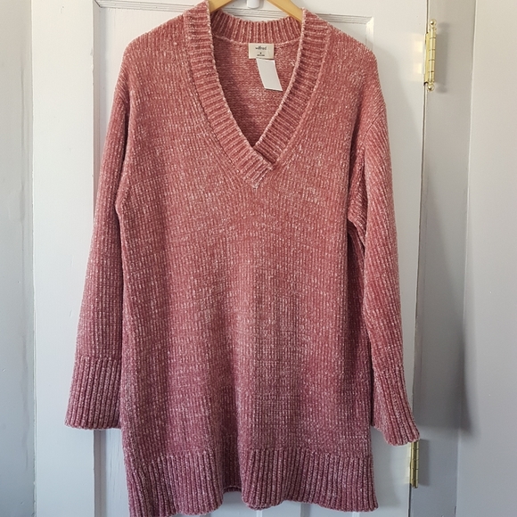 Aritzia Wilfred Violetta Long Sleeve Chenille V-neck Sweater Rose Mauve Sz M - Picture 5 of 16